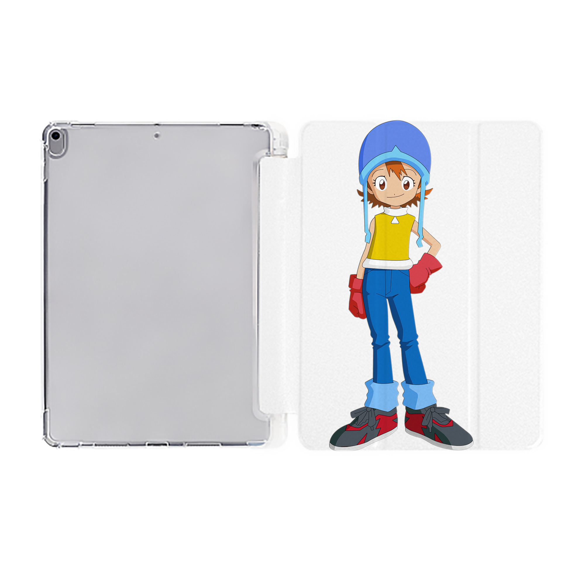 （画像用） Digimon デジタルモンスター/デジモン IPad ケース ペン収納付き 三つ折りスタンド PUレザー×シリコン 対応機種9.5/10.5/10.9インチ